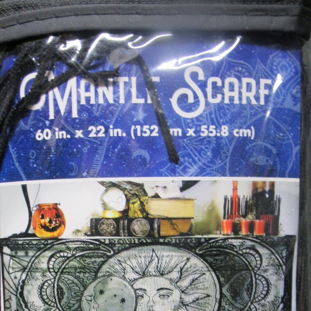 Black Lace Celestial Mantle Scarf - Picture 2 of 3
